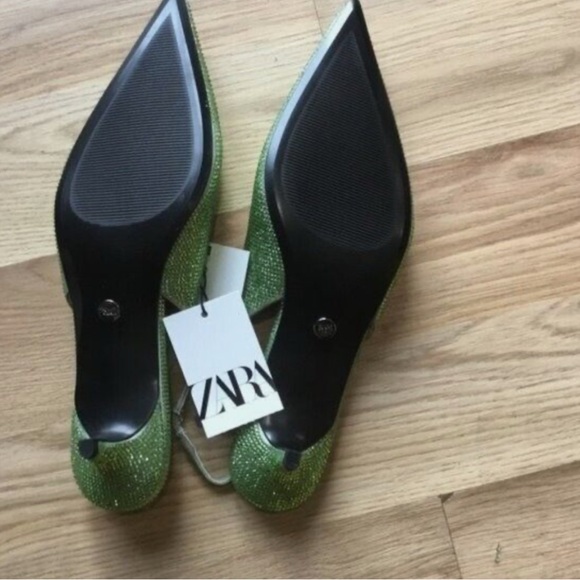 RHINESTONE KITTEN HEEL SLINGBACK SHOES - Picture 7 of 8